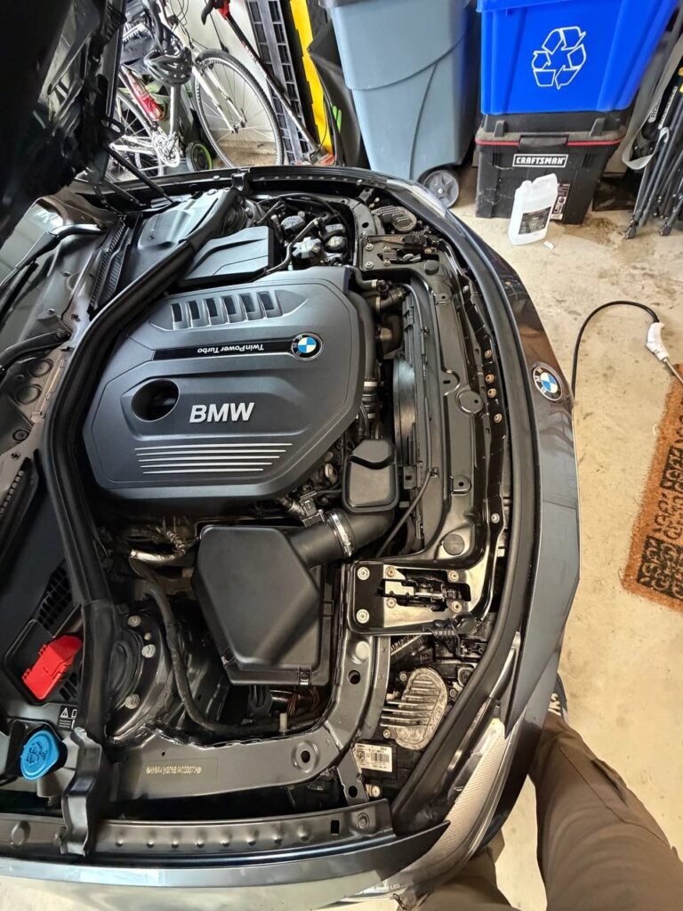 BMW engine bay cleaning Massachusetts — professional mobile engine detailing by Deelway Mobile Detailing